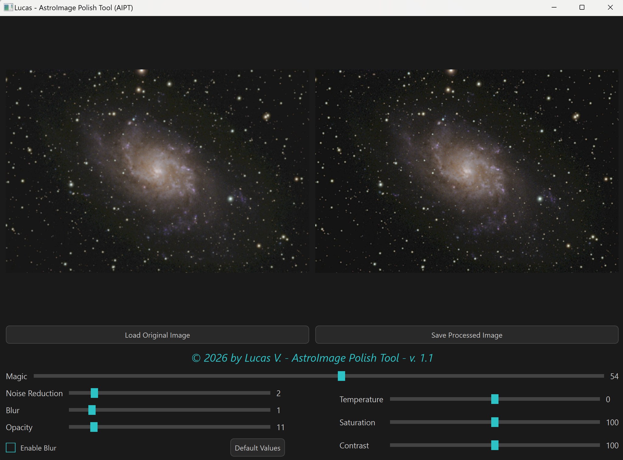 AstroImage Stretch Tool interface for astrophotography processing preview